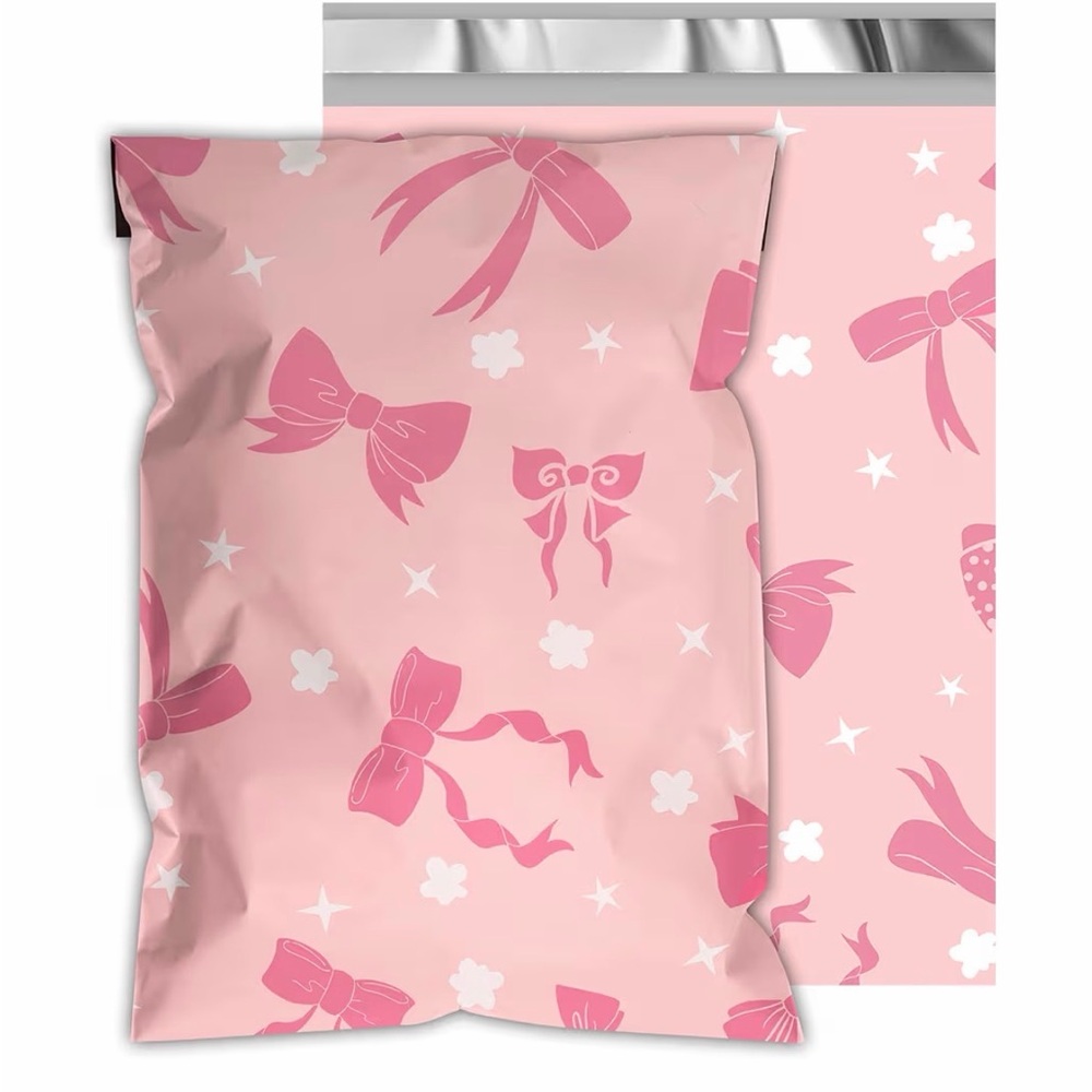 Pink Bow Polymailers 10x13 Inch (15) Waterproof High Durability